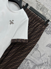 Fendi 25 Suit White Brown Cotton