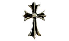 Tiny Cross Ball Charm Pendant Silver CHRM1788