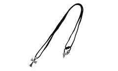 Cross Leather Braids Necklace Silver CHRM0909