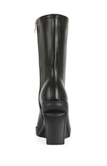 Women's Nolia Black Wedge Peep Toe Booties