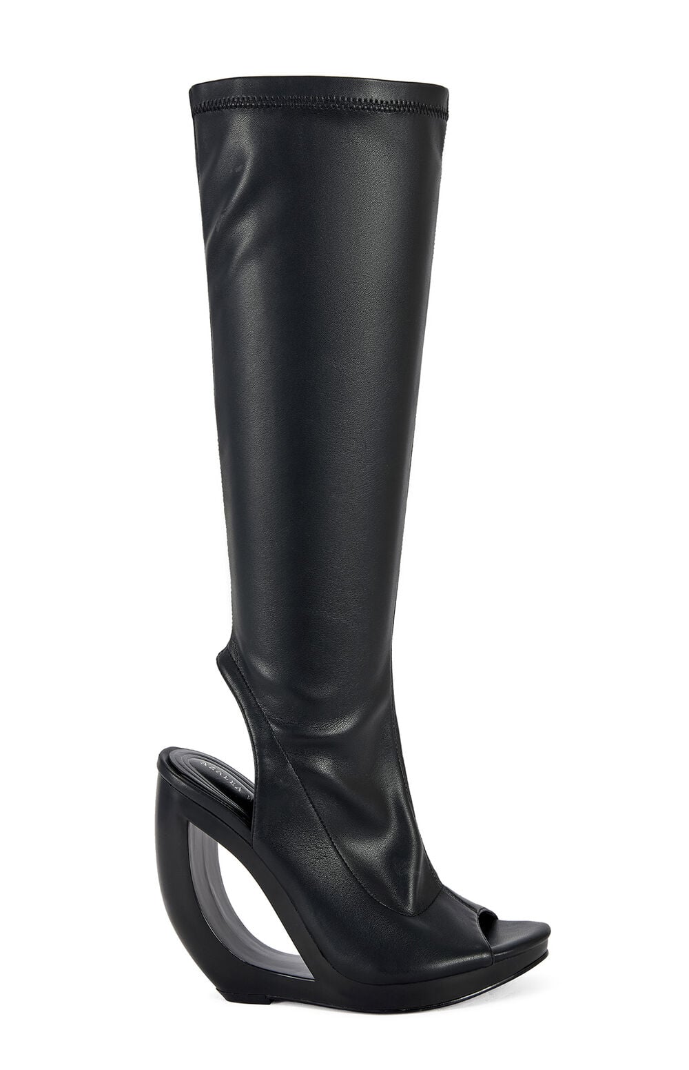 Women's Ilyssa Black Curved Wedge Boots
