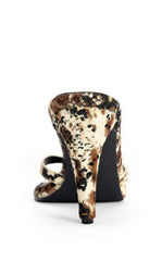 Women's Lewis Cream and Brown Genuine Calf Hair Sandals