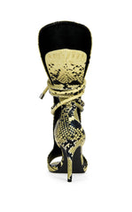 Women's Bocker Yellow Snake Stiletto Sandals