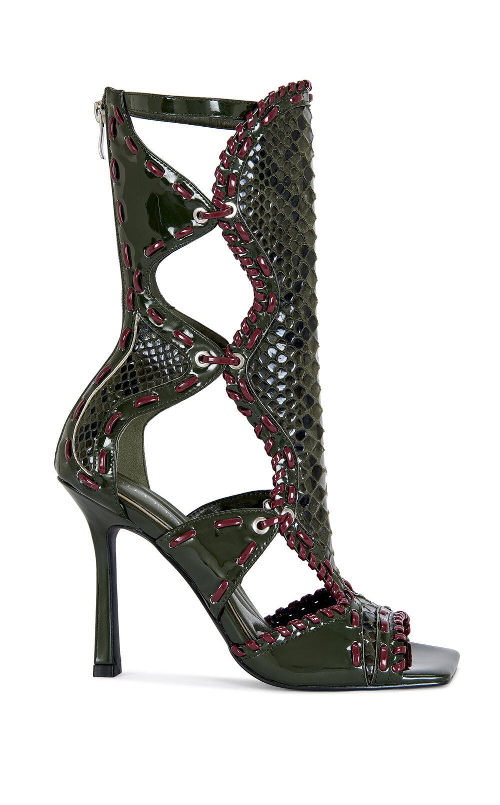 Women's Indrani Olive Gladiator Stiletto Sandal Booties