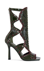 Women's Indrani Olive Gladiator Stiletto Sandal Booties