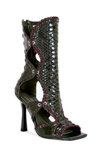 Women's Indrani Olive Gladiator Stiletto Sandal Booties