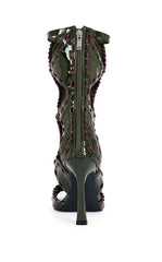 Women's Indrani Olive Gladiator Stiletto Sandal Booties