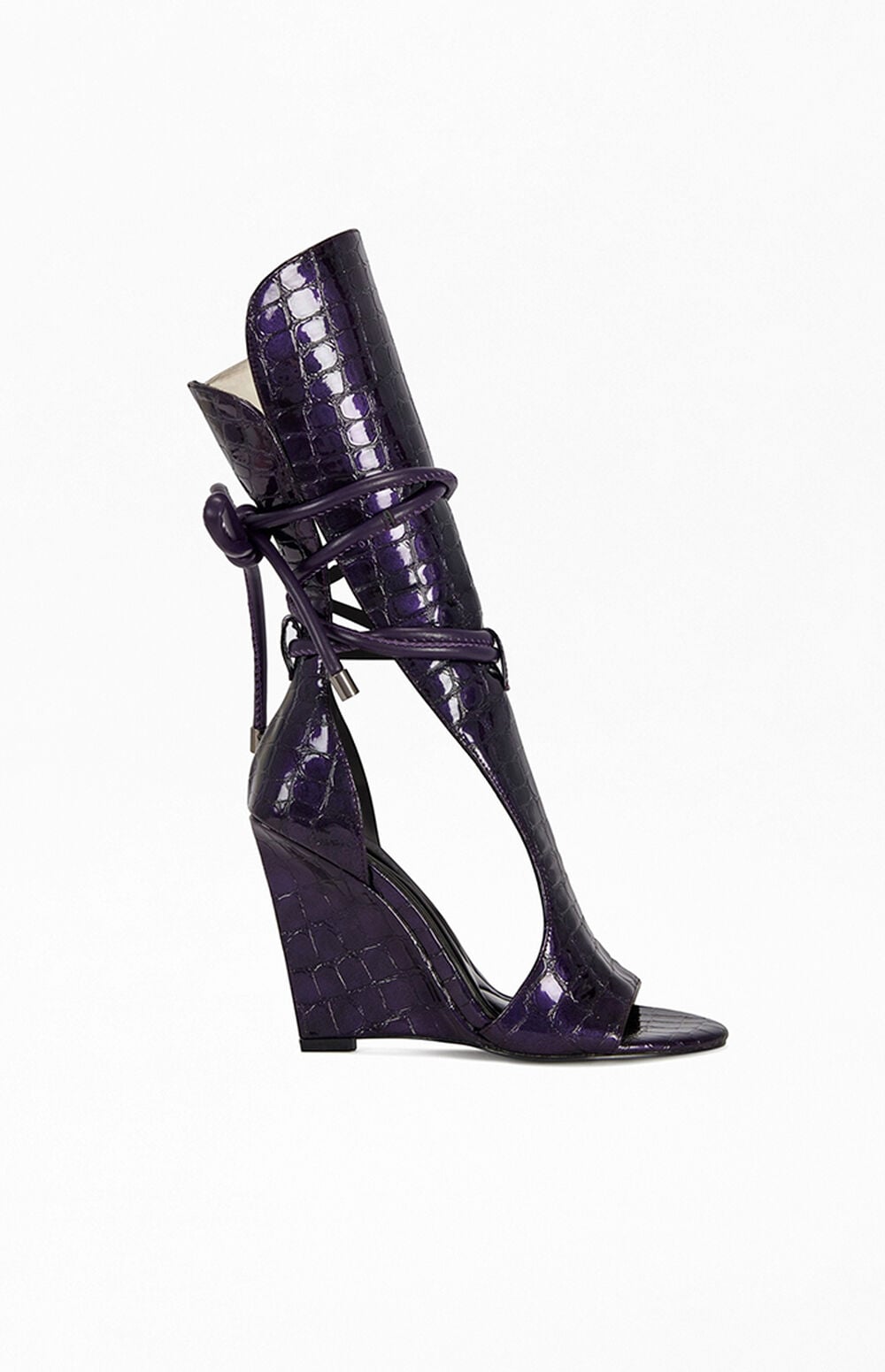 Women's Douma Purple Croc Wedge Sandals
