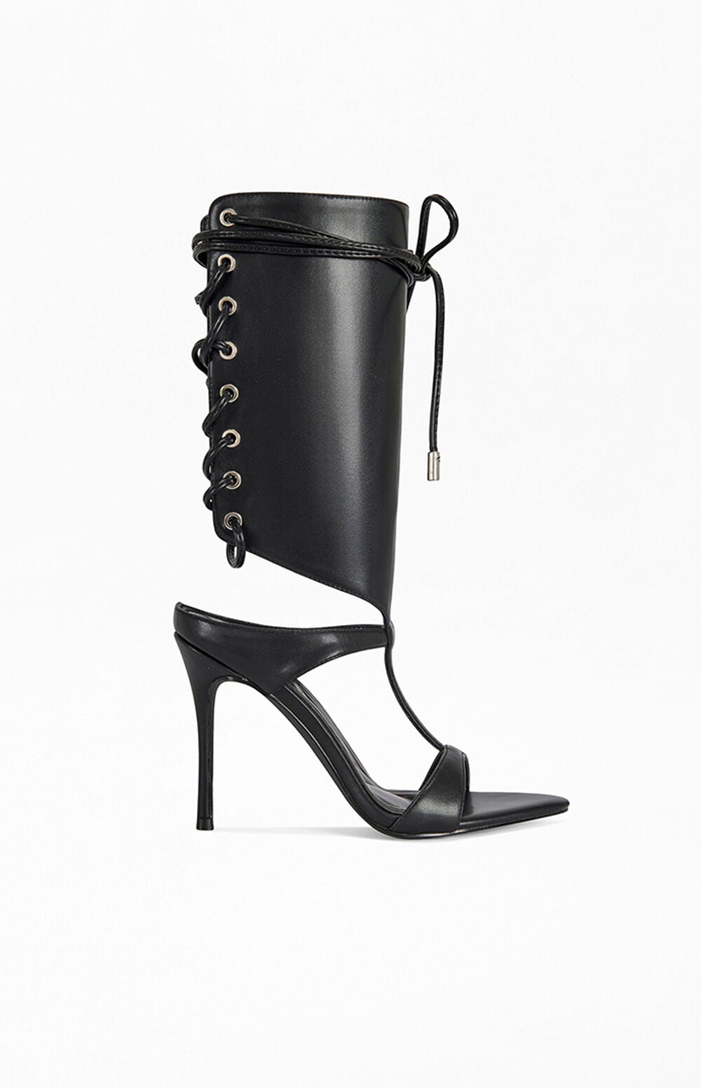 Women's Bohdi Black Lace-Up Stiletto Sandals