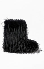 Women's Lenix Black Faux Fur Booties