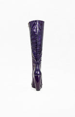 Women's Camilla Purple Croc Wedge Boots