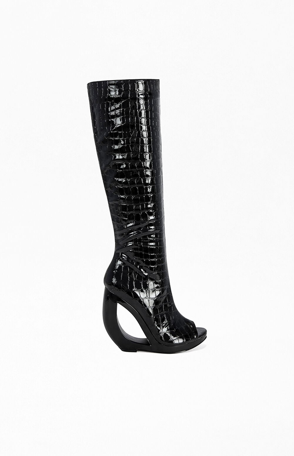 Women's Camilla Black Croc Wedge Boots