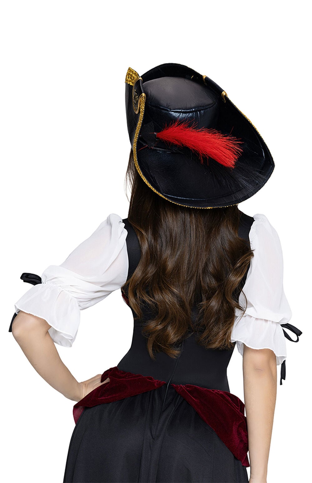 Faux Feather Pirate Hat