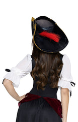 Faux Feather Pirate Hat