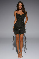 Glitter Glaze Sequin Mini Dress Black