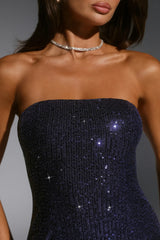 Own It Fully Strapless Sequin Mini Dress Navy