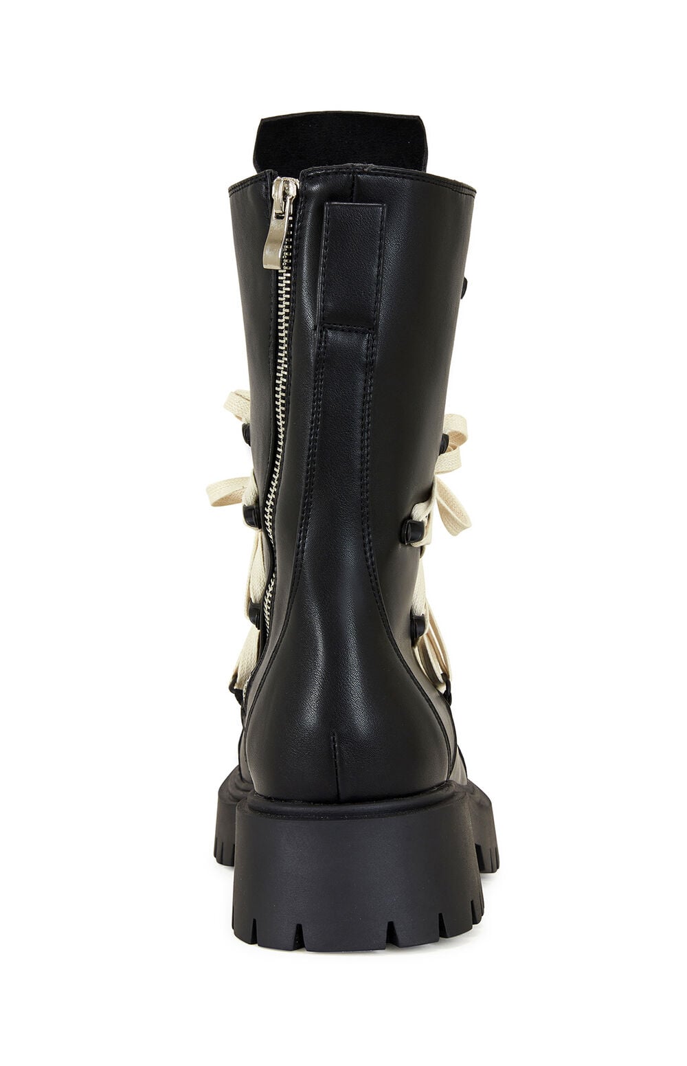 Women's Black Arjun Faux Leather Combat Boots