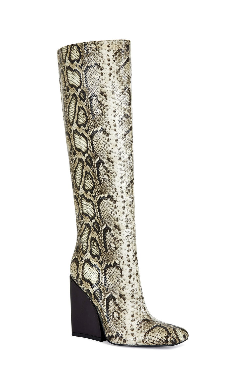 Women's Evergreen Snakeskin Block Heel Boots