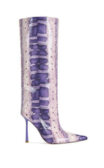 Women's Madeye Purple Snake Stiletto Boots