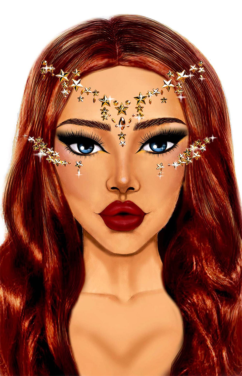 Costume Star Sign Face Jewels Sticker