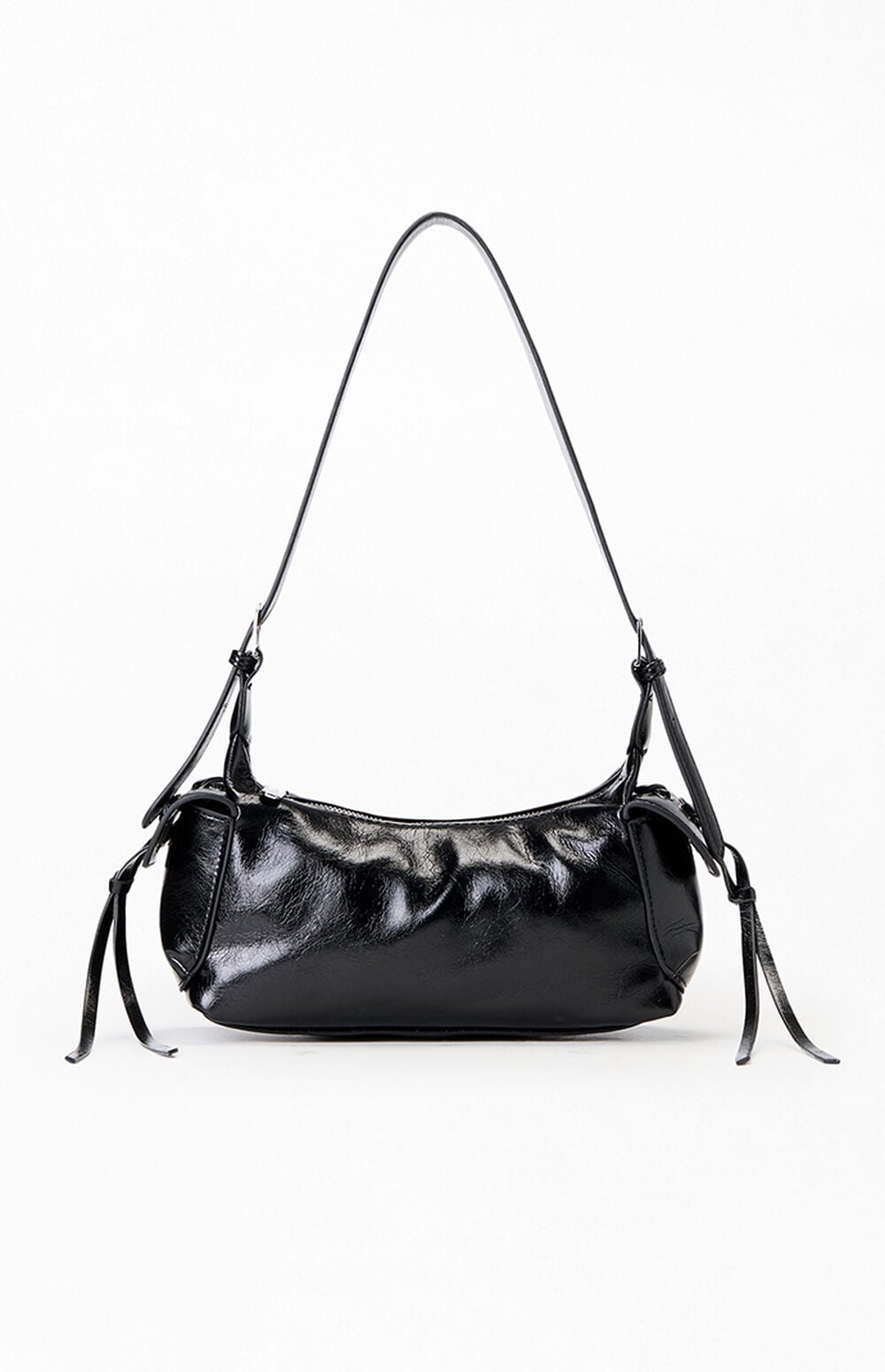 Faux Leather Noir Slouchy Bag