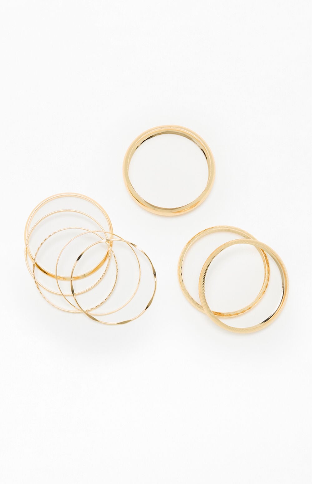 8 Pack Gold Mega Metal Stacked Bangles