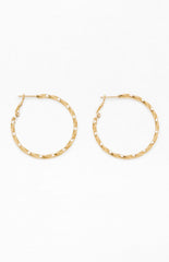 Gold Stainless Steel Twisted Hoop Earrings