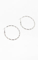 Silver Stainless Steel Twisted Hoop Earrings