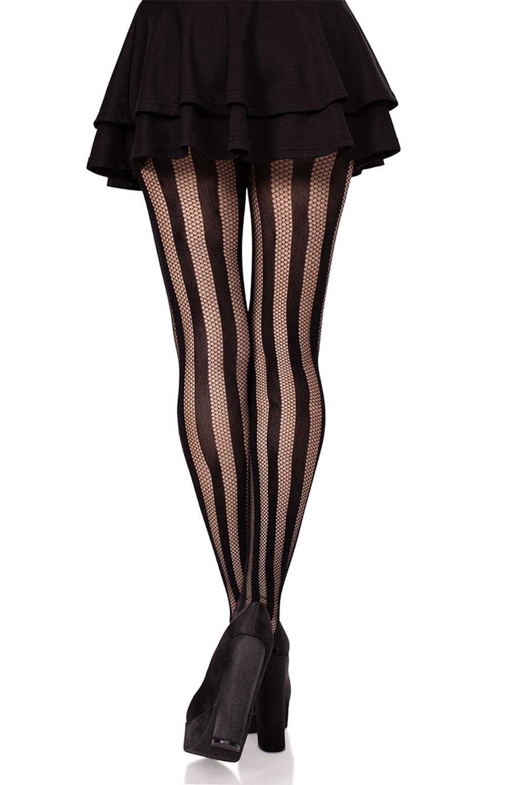 Kyra Striped Fishnet Tights