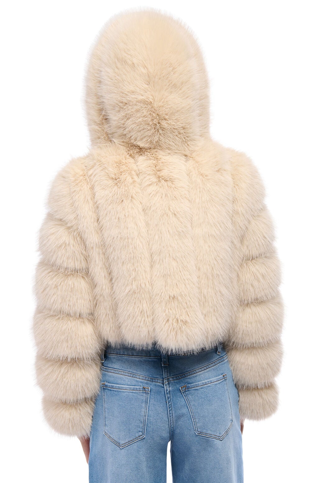 Jolene Tan Hooded Faux Fur Coat