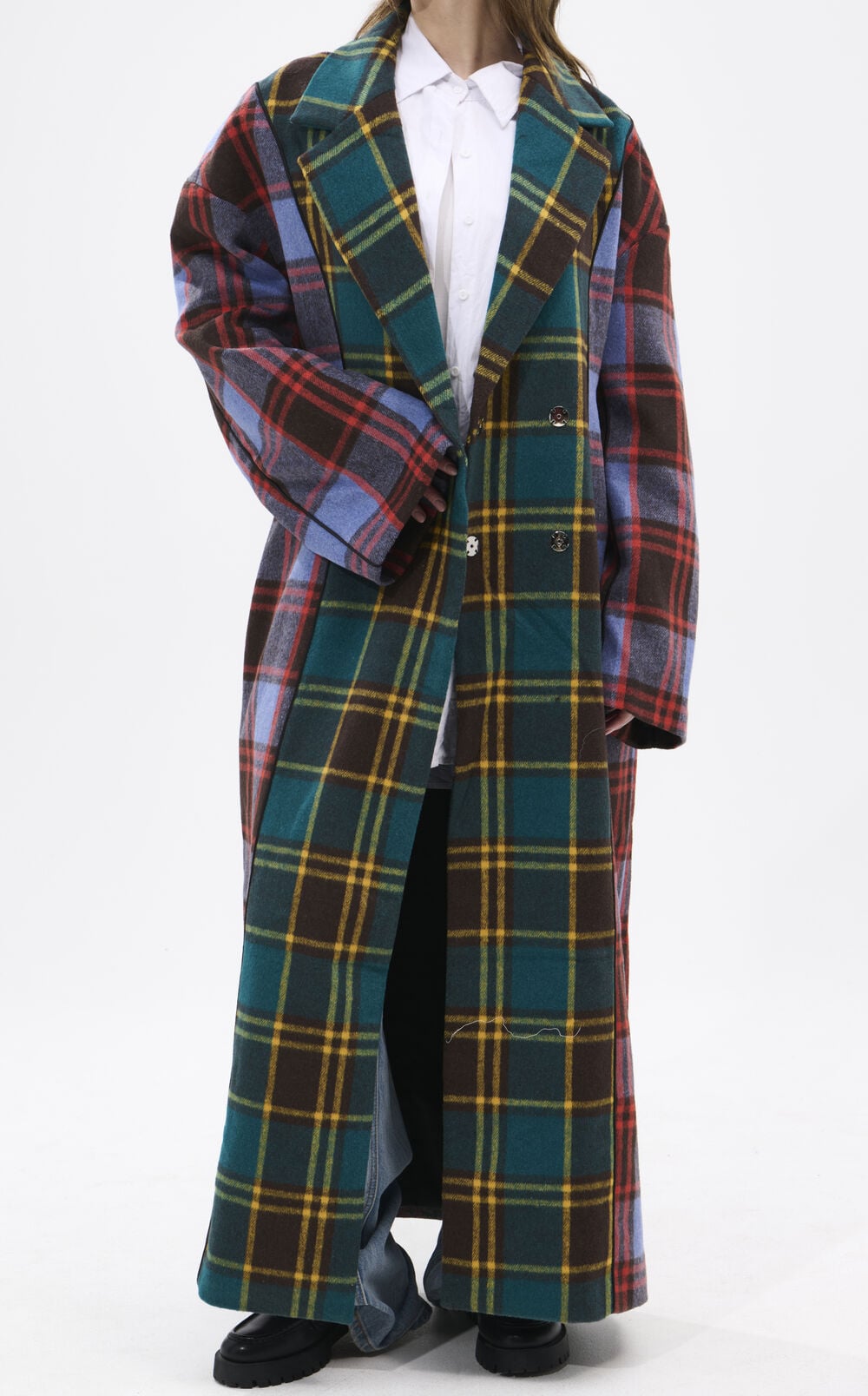 Studio Plaid Trench Coat