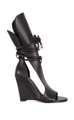 Women's Douma Chocolate Wrap Around Wedge Sandals