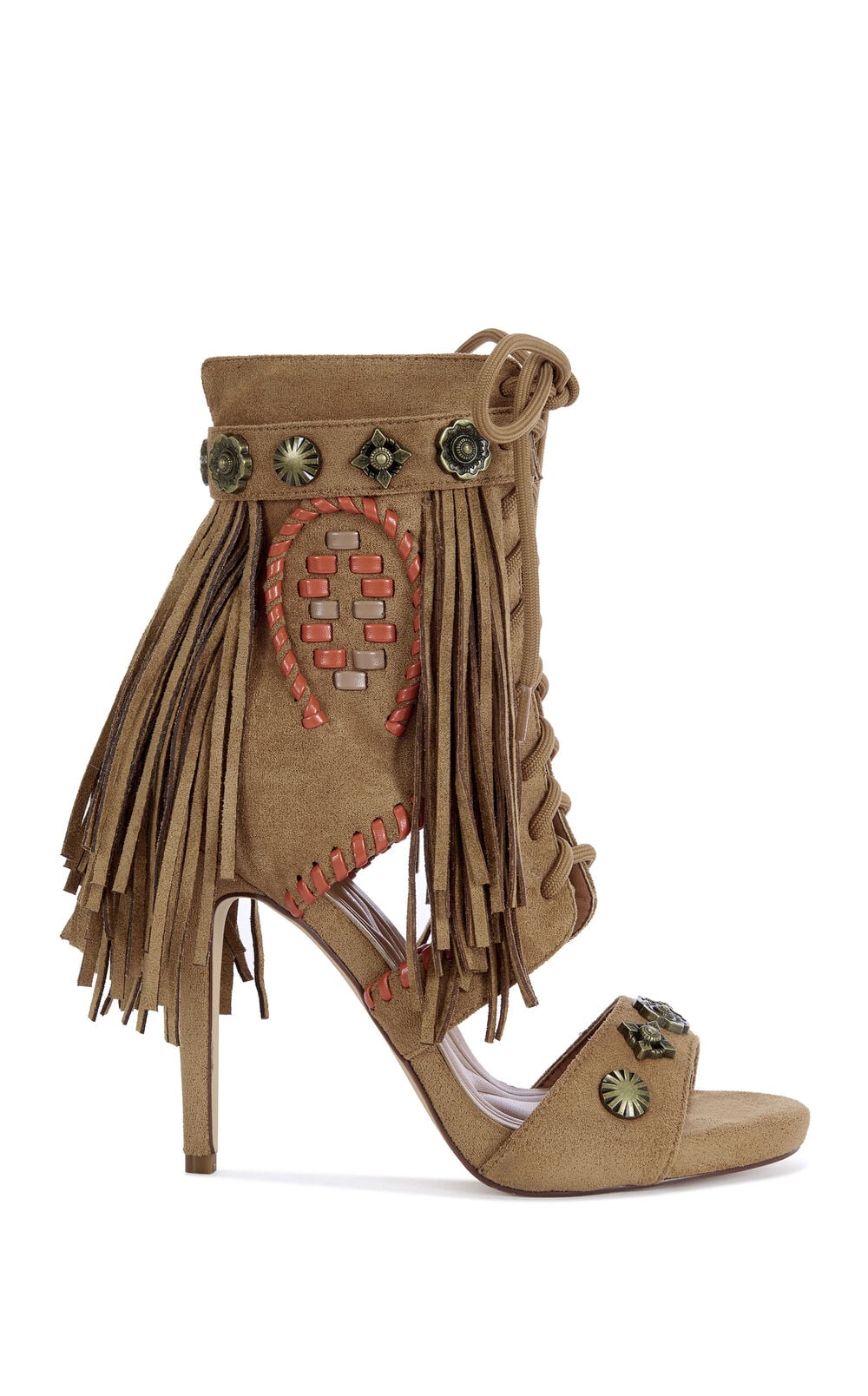Women's Salgado Tan Fringe Stiletto Booties