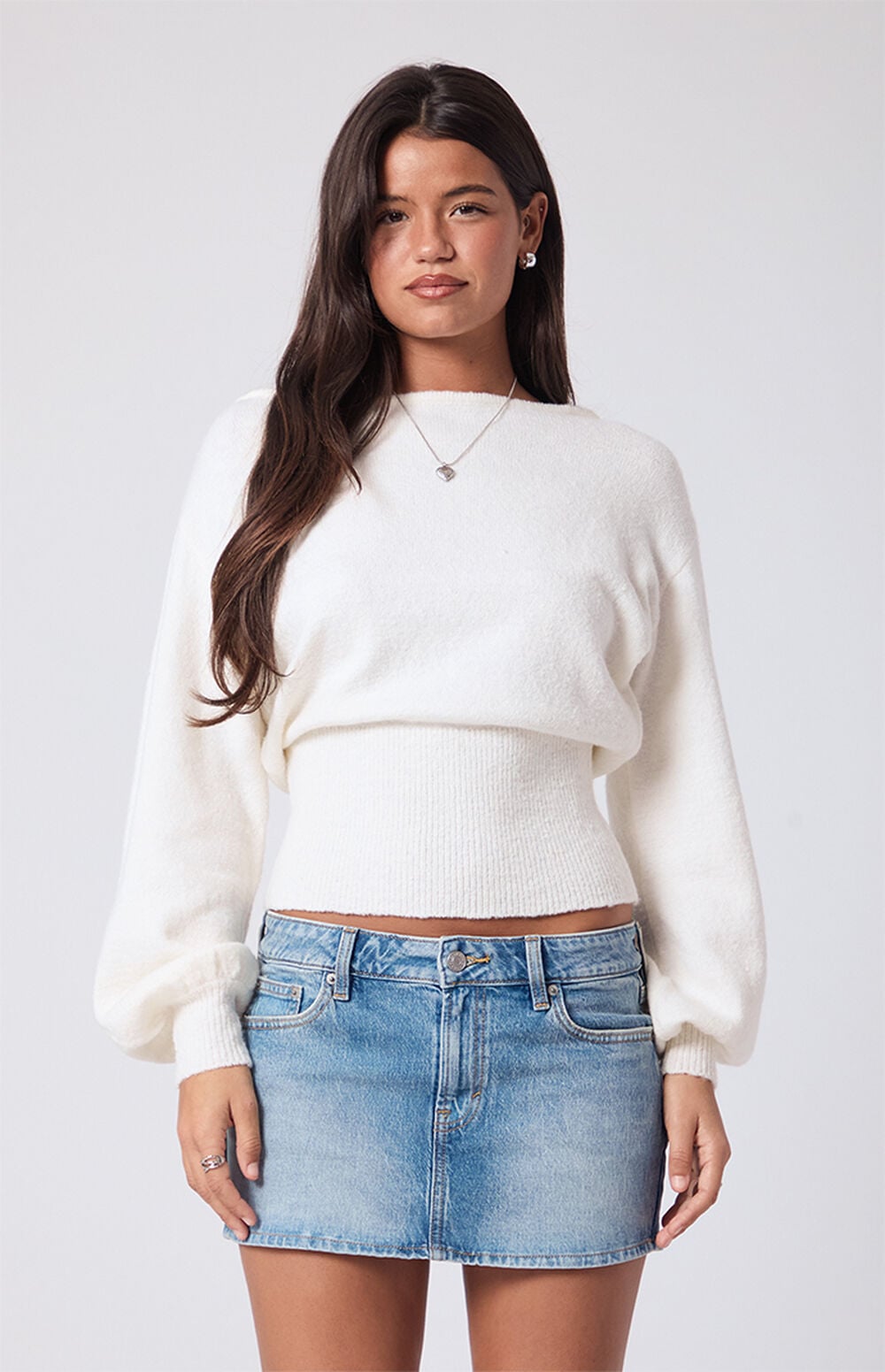Piper Stretch Medium Blue Jean Micro Mini Skirt