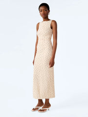 Hollis Sleeveless Dress in White Polka Dot