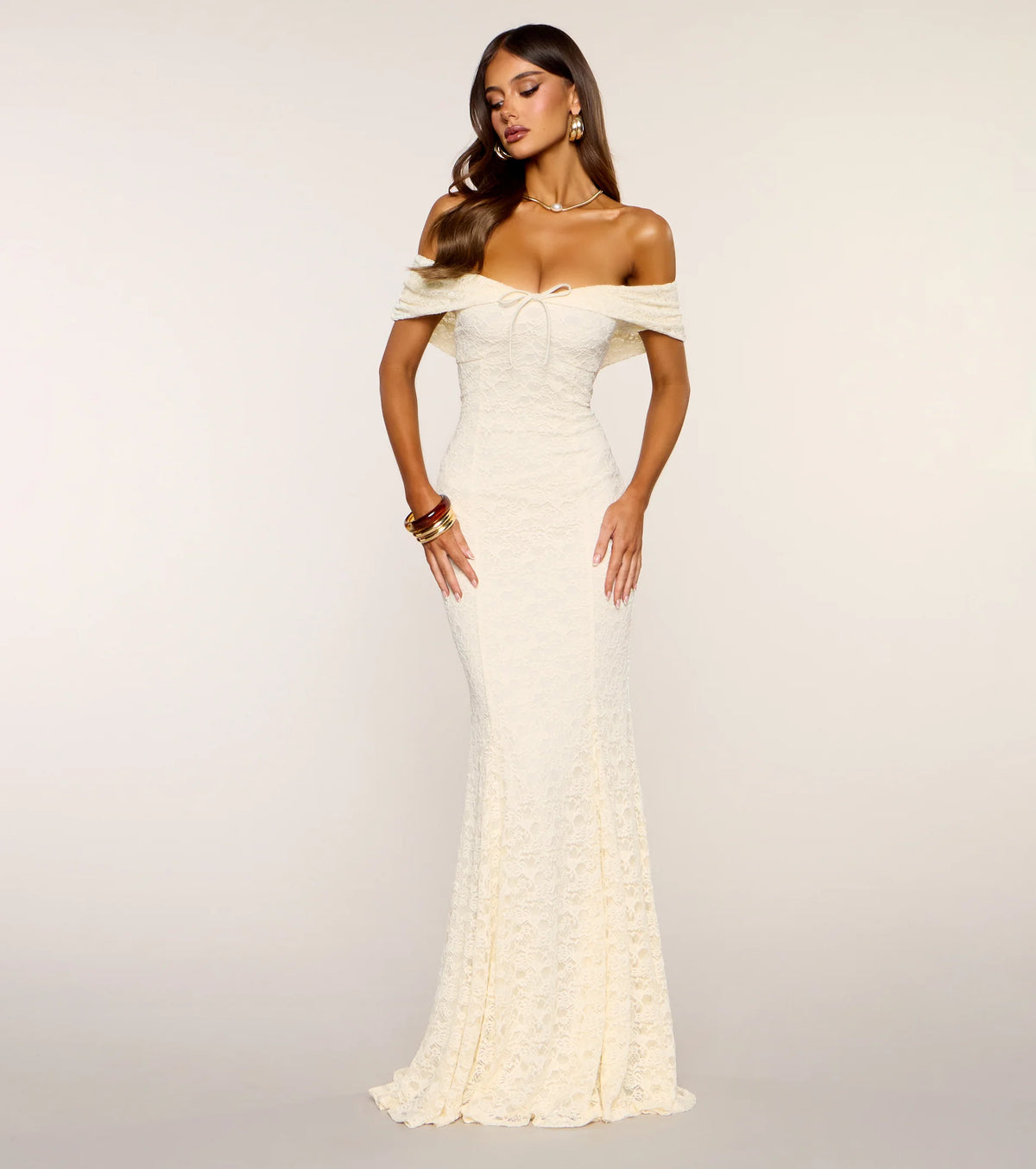 Juliette Off Shoulder Lace Formal Dress