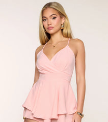 Flirty Moment Lace Back Skater Romper