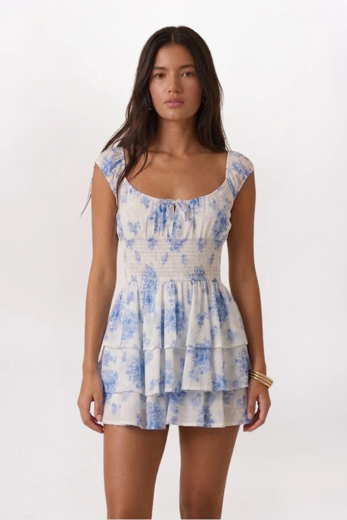 ROSES SMOCK WAIST RUFFLE ROMPER