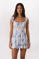 ROSES SMOCK WAIST RUFFLE ROMPER
