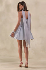 Bruna | Powder Blue Bandeau Skater Mini Dress