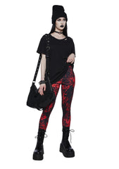 Scream Queen Printed Leggings - Black