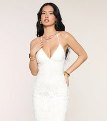 Holly Crochet Halter Mermaid Formal Dress