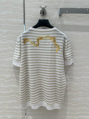 CD Short-sleeved T-shirt beige yellow Linen Viscose