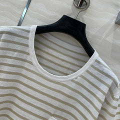 CD Short-sleeved T-shirt beige yellow Linen Viscose