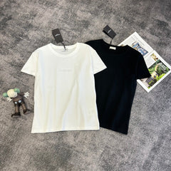 YSL SS26 Logo-Embossed T-Shirt Cotton 350819