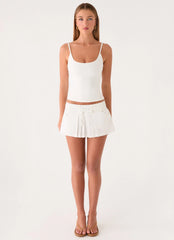 Evrin Cargo Mini Skort - White