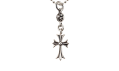 Ball Tiny Cross Pendant with ball chain 18 inch Silver CHRM1495