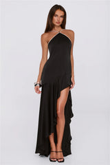 Luxe Secrets Satin Maxi Dress Black