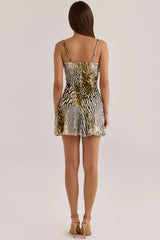Animal Print Slinky Jersey Mini Dress
