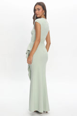 Whispering Willow One-Shoulder Gown Pistachio Green